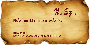 Németh Szervác névjegykártya