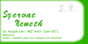 szervac nemeth business card